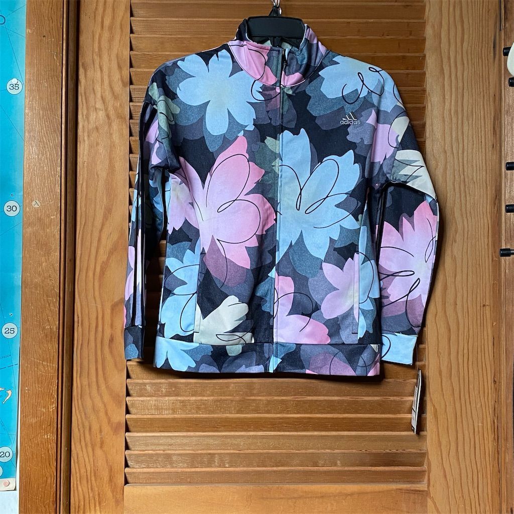 Adidas Girls Floral Print Track Jacket Size Medium 10-12