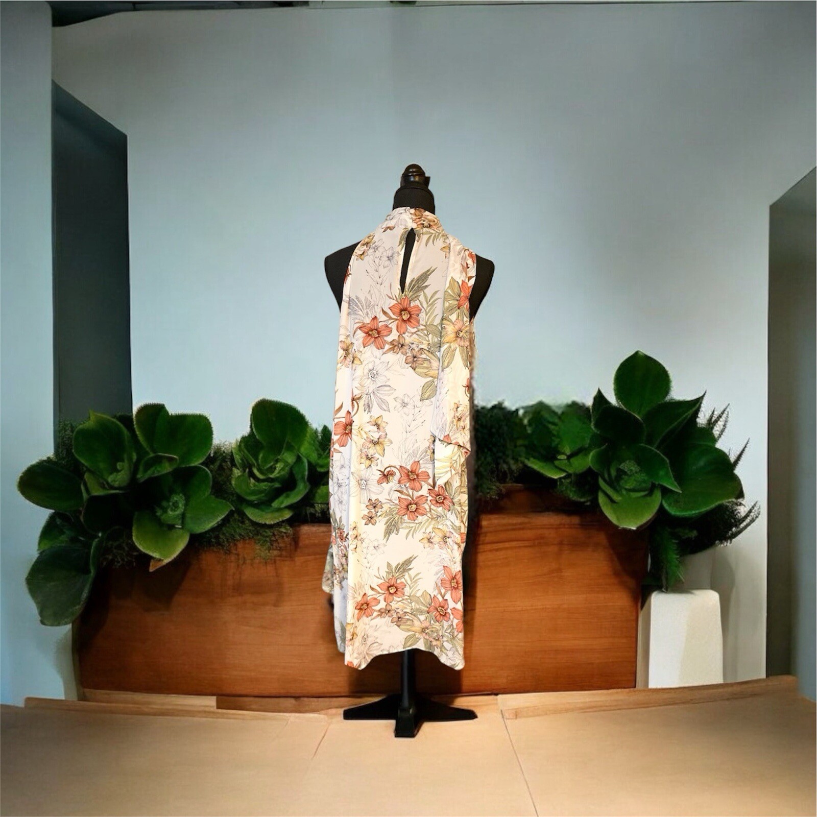 Worthington Sleeve-less Summer Ivory Floral Polyester Dress Size - photo 2