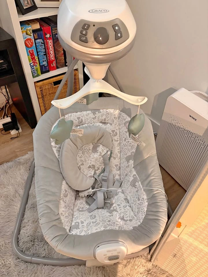 Graco Baby Swing, Baby Bouncer, and Beco Baby Carrier Bundle