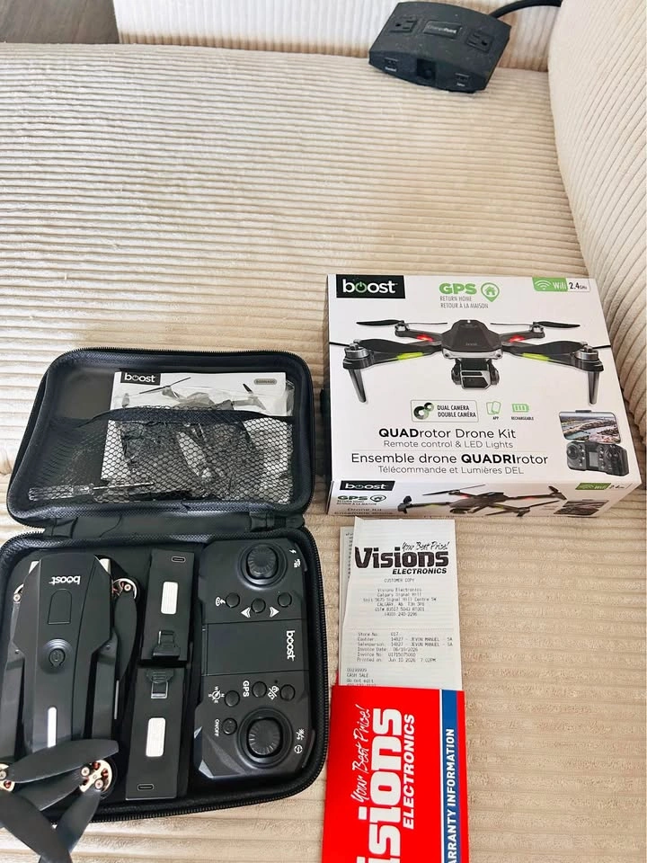 Like New Drone + Case + 3 Batteries + Warranty
