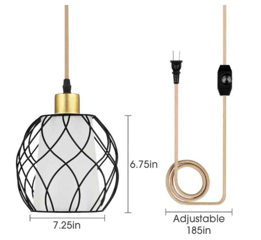 Pendant Light Dimmable Black and Gold - photo 5