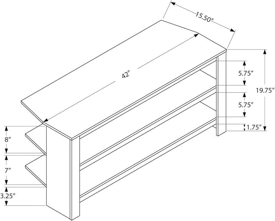 Monarch Specialties Tv Stand, 42 Inch, Console, Storage Shelves - photo 4
