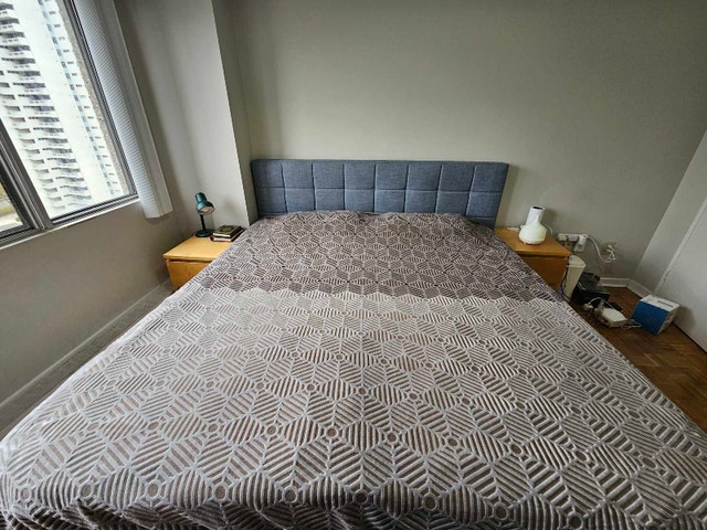 Zinus Upholstered Diamond Stitched Platform Bed