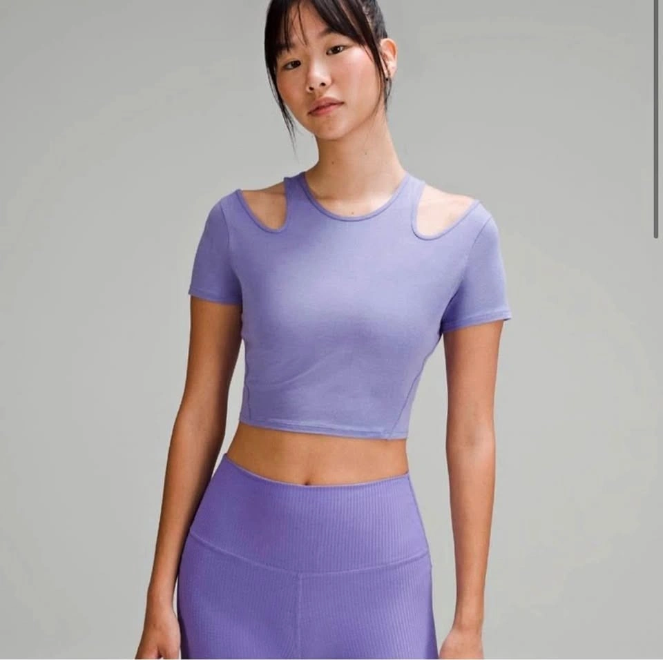 lululemon shoulder cut yoga tshirt