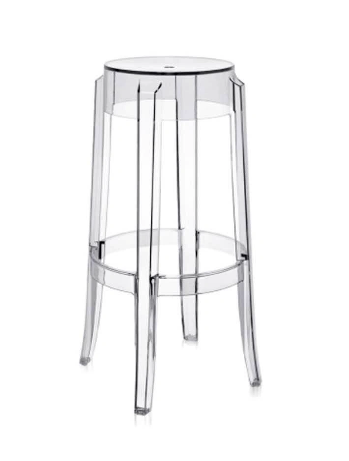 4 Acrylic Ghost Style Backless Barstools