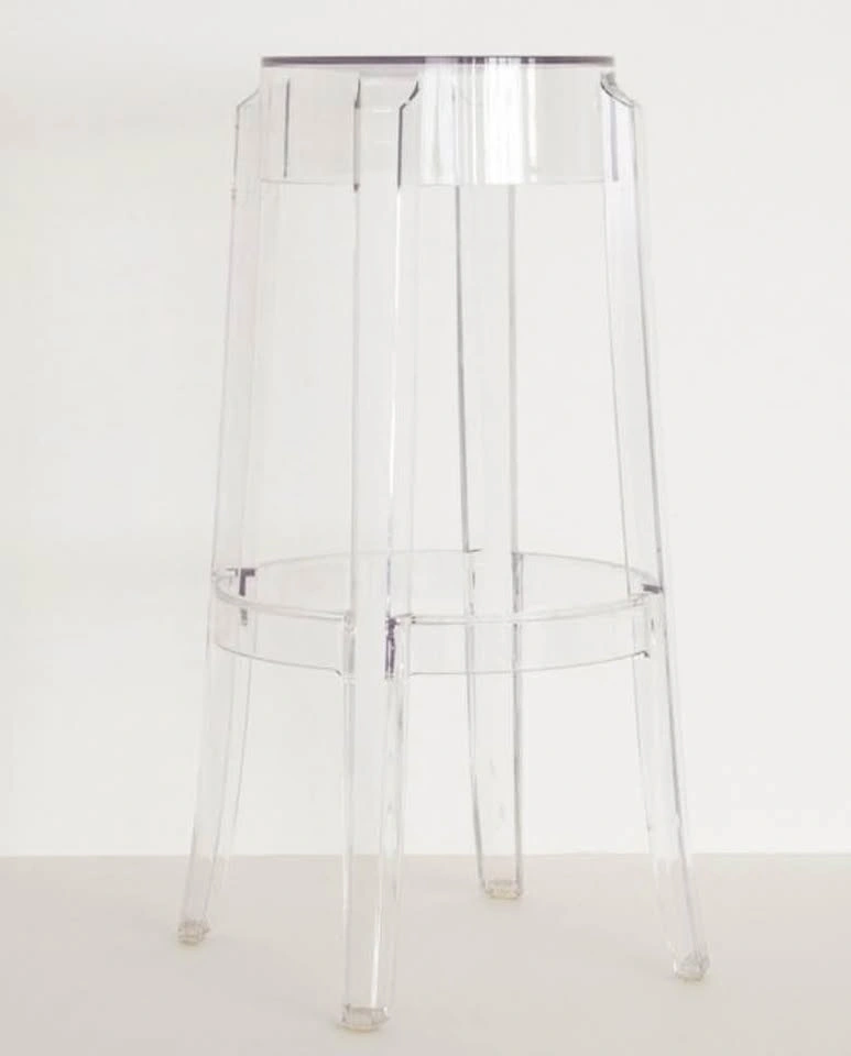 4 Acrylic Ghost Style Backless Barstools - photo 2