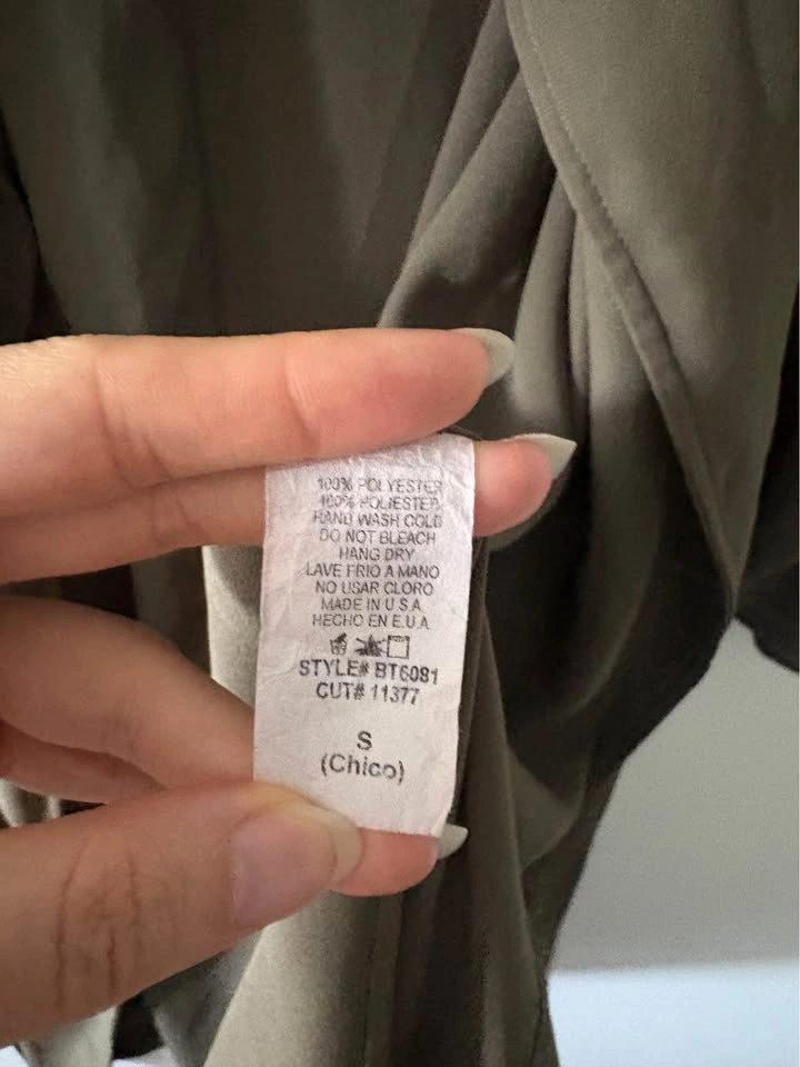 Lightweight Olive Duster / Trench Cardigan – Size S - photo 2