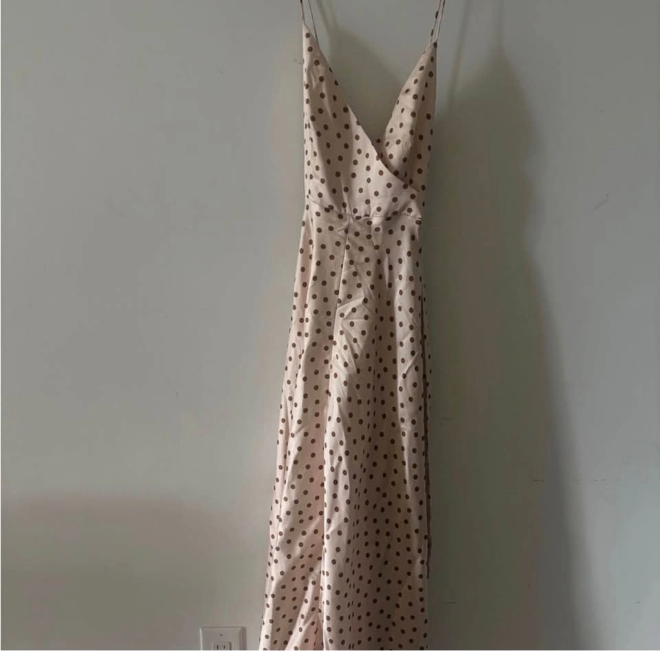🤎 Zara Polka Dot Backless Maxi Dress XS - photo 2