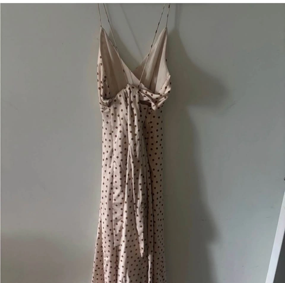 🤎 Zara Polka Dot Backless Maxi Dress XS - photo 3