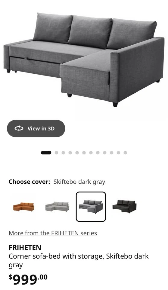 Ikea Corner Sofa Bed with FREE coffee table & sofa covers - photo 4