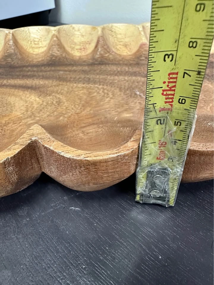 Vintage Hand-Carved Monkey Pod Wood Serving Tray - photo 4