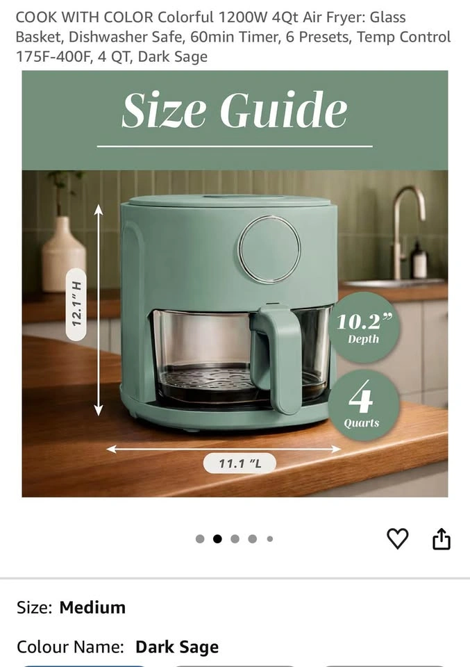 COOK WITH COLOR 4Qt Air Fryer - photo 3