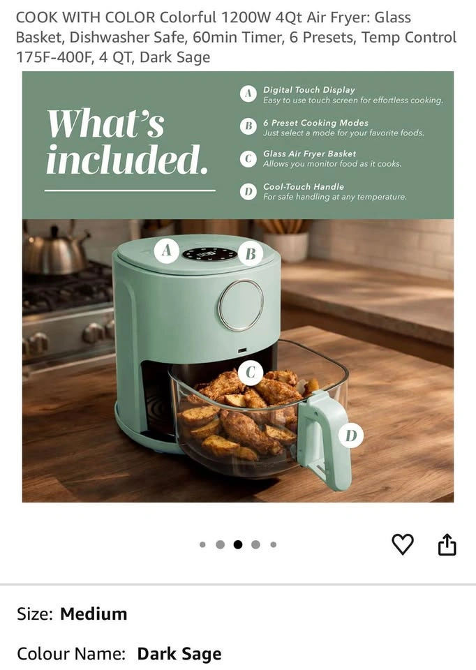 COOK WITH COLOR 4Qt Air Fryer - photo 4