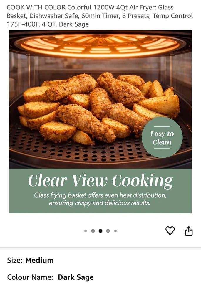 COOK WITH COLOR 4Qt Air Fryer - photo 5