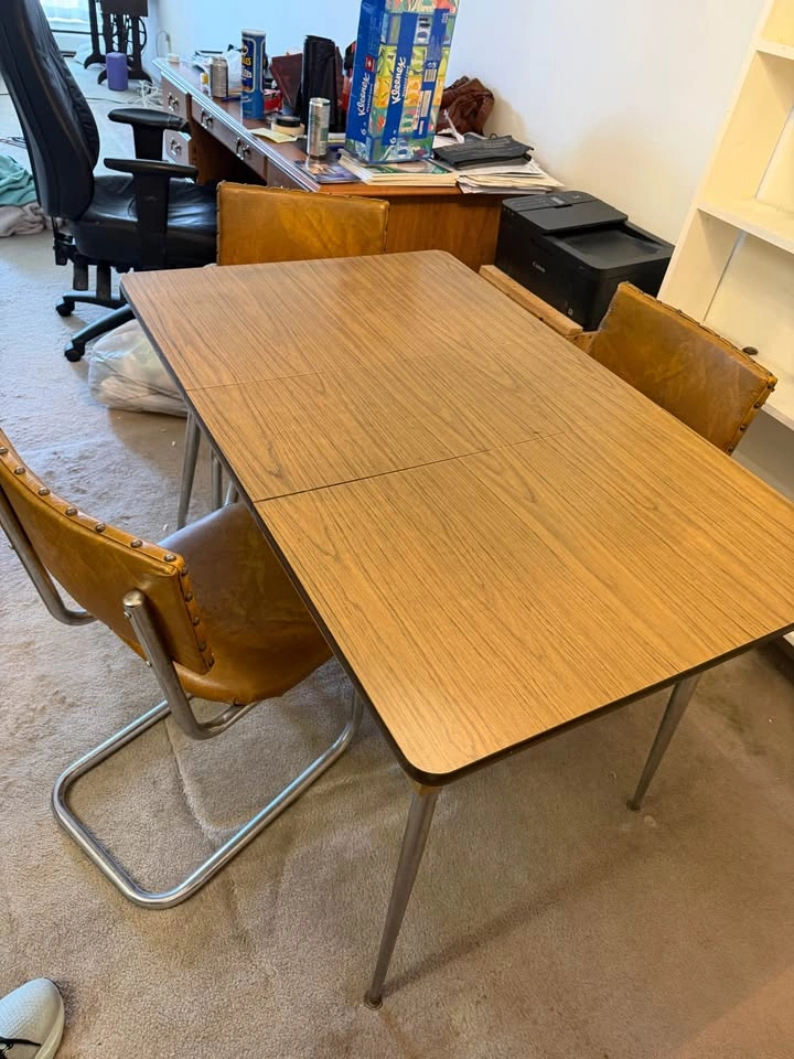Vintage Dining Table & 3 Cantilever Chairs - photo 2
