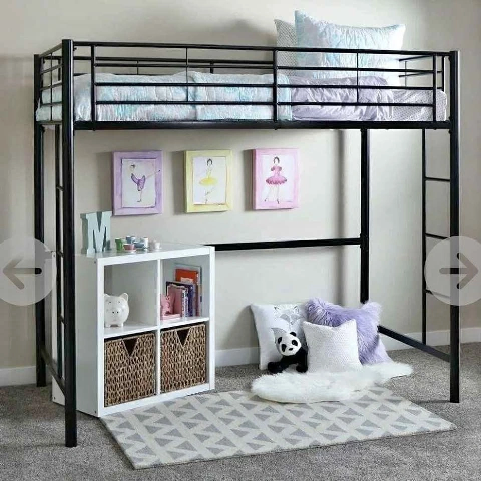 Twin Over Loft Bunk Bed, Black