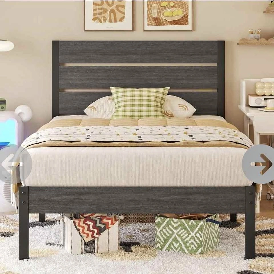Brand New - Metal Twin Bed Frame with Storage