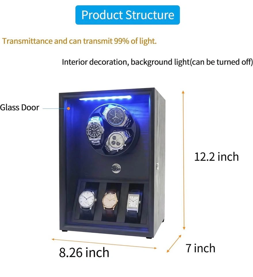 Watch Winder for 3 Automatic Watches with 3 Watch Storages - photo 5