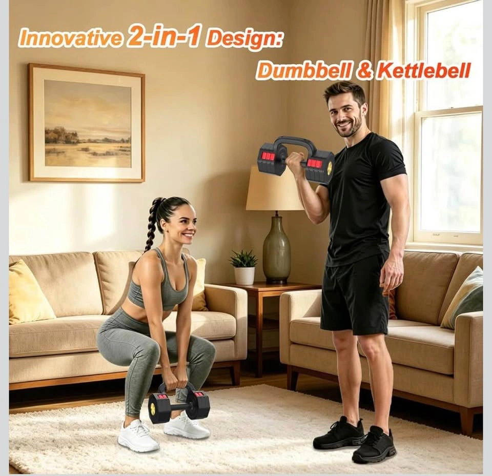 Adjustable Dumbbells Set with 4-Level Weights Dual-Function - photo 2