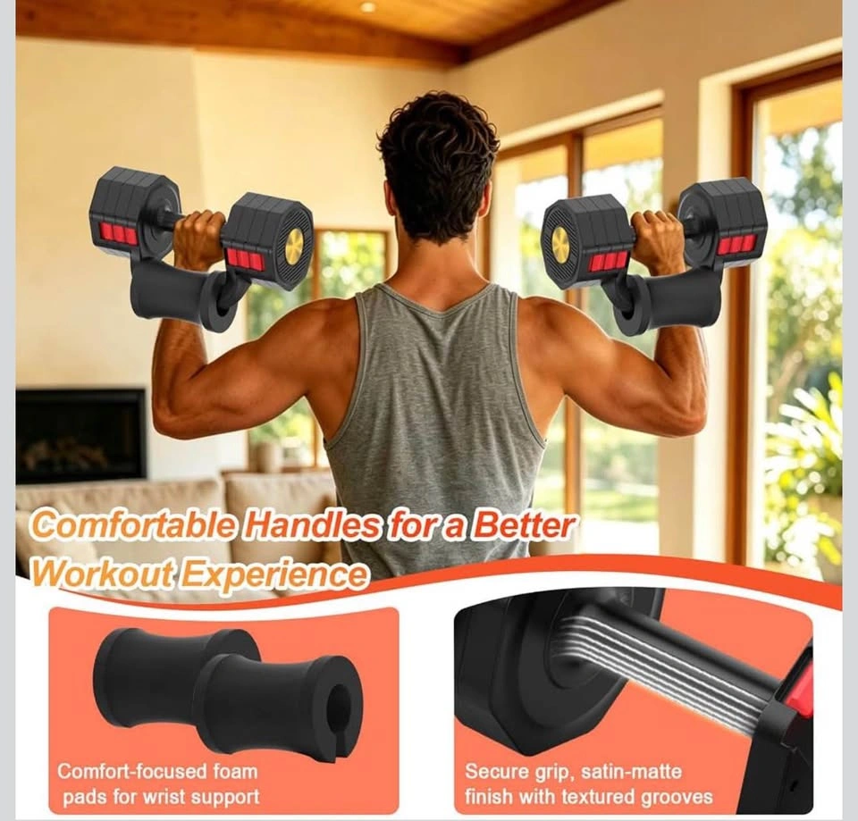 Adjustable Dumbbells Set with 4-Level Weights Dual-Function - photo 5