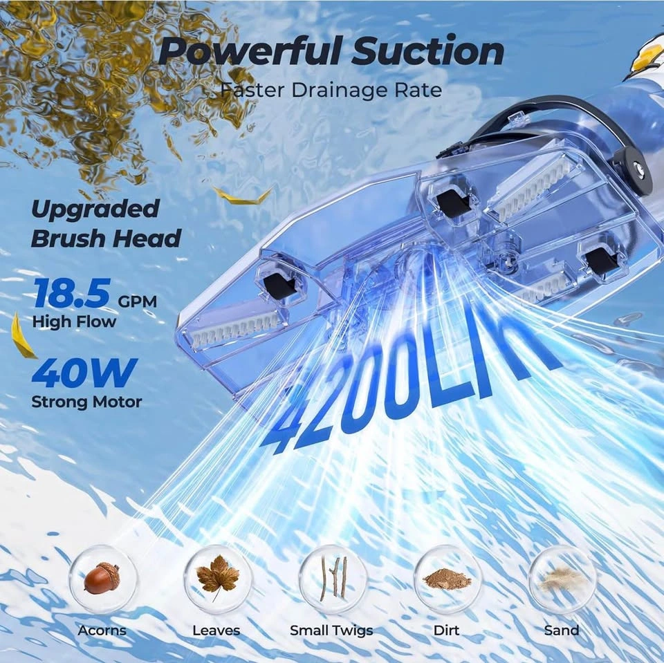 18.5 GPM Powerful Suction Handheld Pool Vacuum - photo 2