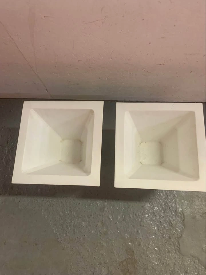 Set of white square fiberglass planters - wedding decor - photo 3