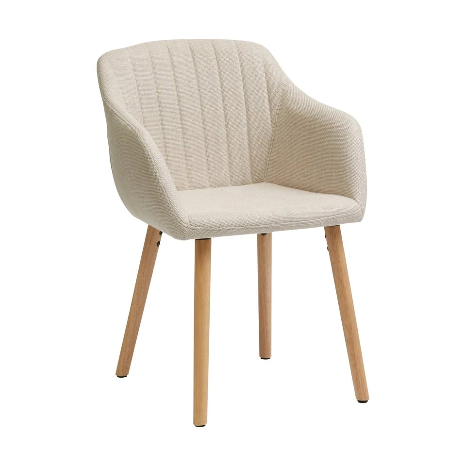 Beige Upholstered Dining Chairs with Armrests — Set of 4 - photo 3