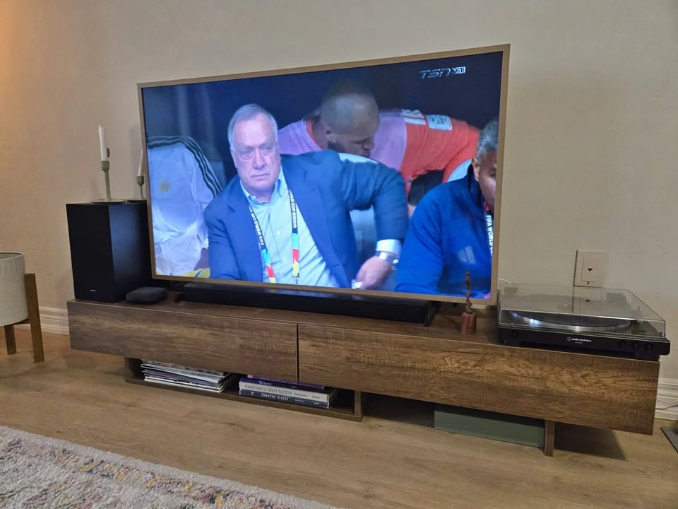 Walnut Brown TV Stand for up to 65” TV — Excellent Condition