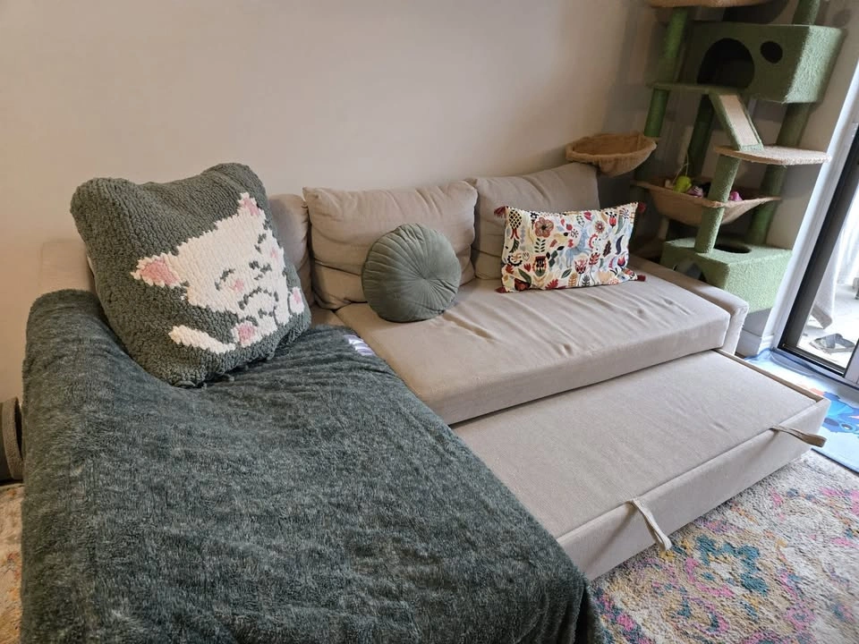 IKEA FRIHETEN Beige Corner Sofa Bed with Storage - photo 4