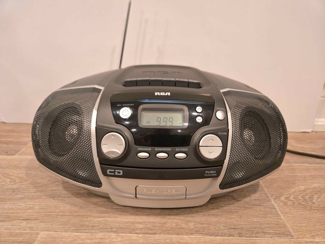 RCA Portable Boombox – CD, Cassette, Radio & Aux