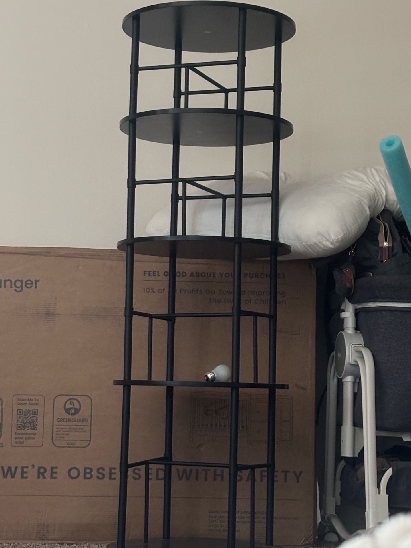 Rotating four level bookshelf
