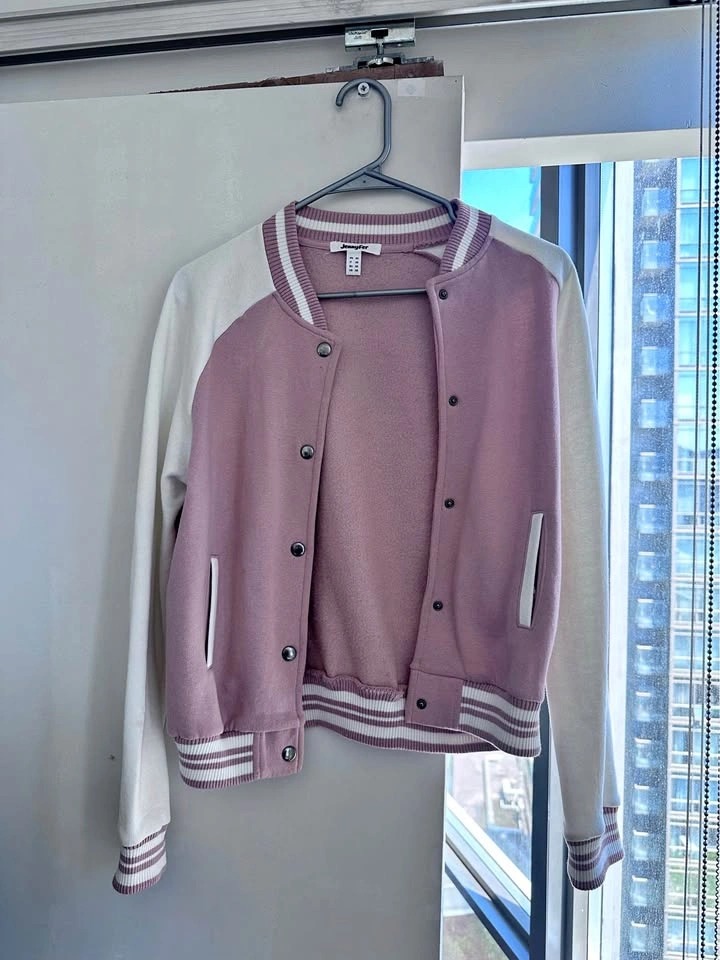 Jennyfer pink & white Varsity Jacket