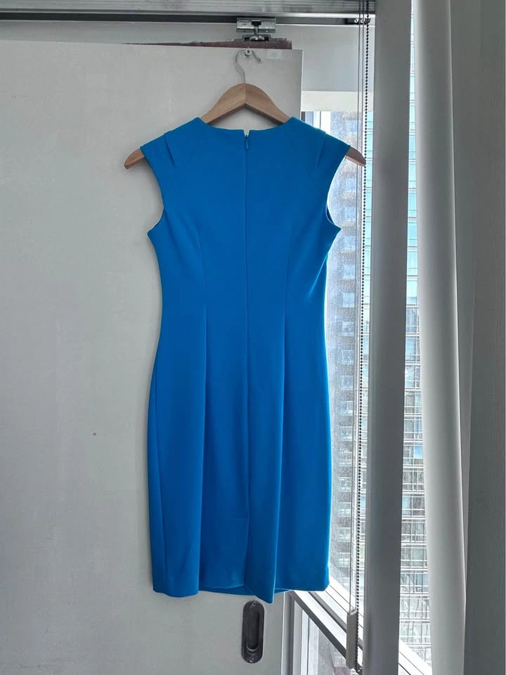Calvin Klein Blue Ruched Sheath Dress - photo 2