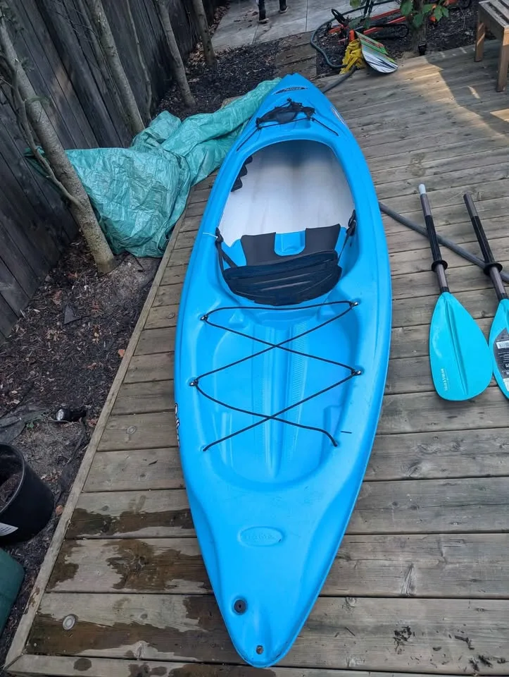 Set of two Kayaks with paddles and kayak car rack image indicator(2)