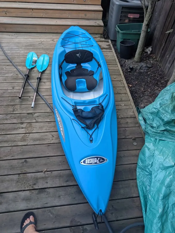 Set of two Kayaks with paddles and kayak car rack image indicator(3)