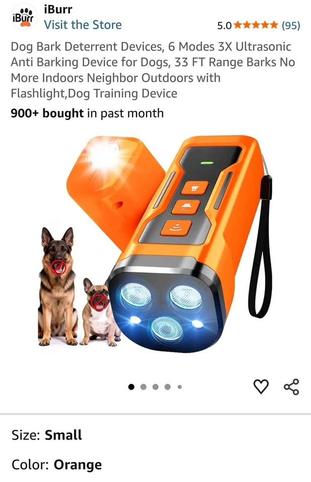 Ultrasonic Dog Bark Deterrent Device - 6 Modes, 33ft Range - photo 2