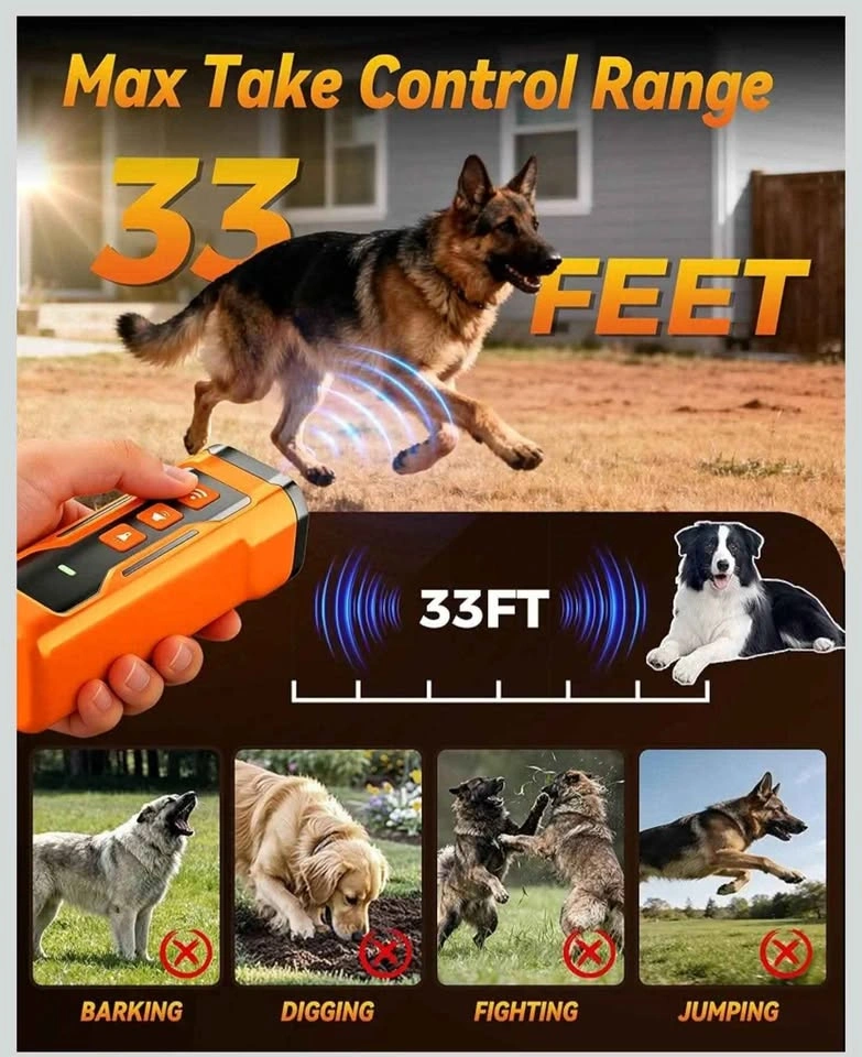 Ultrasonic Dog Bark Deterrent Device - 6 Modes, 33ft Range - photo 4
