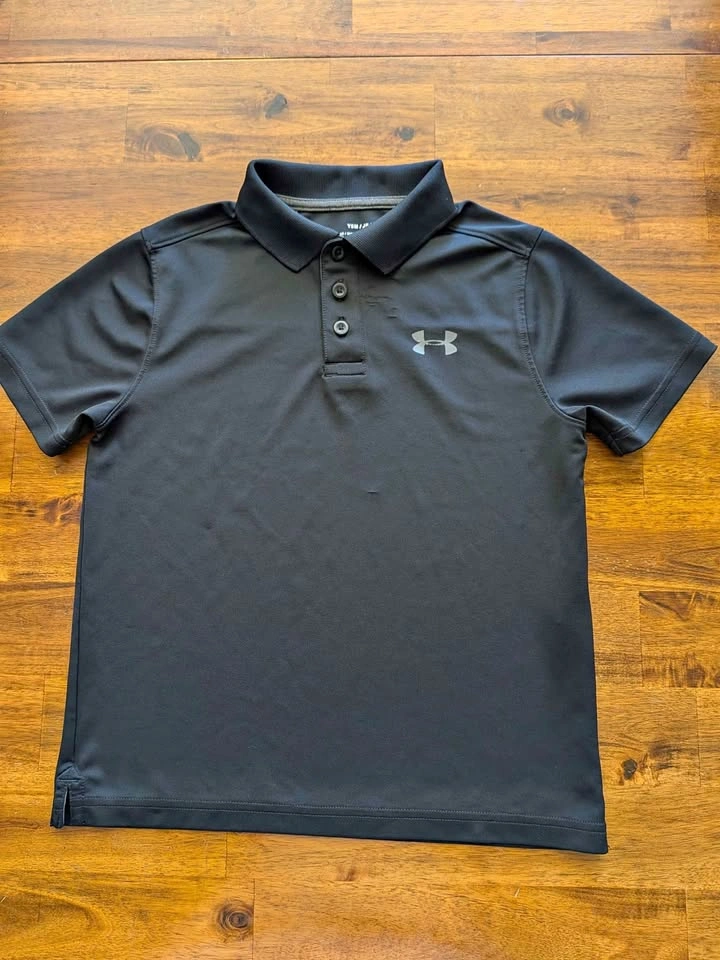 Boys Under Armour Polo - Black - Size Youth Small