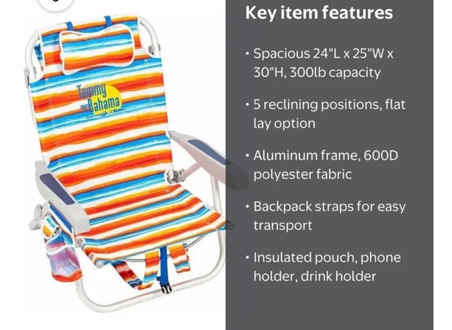 Tommy Bahama Beach Picnic Camping Chair - photo 3