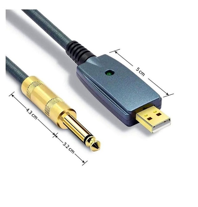 SiYear USB Guitar Cable - USB to 6.35mm 1/4" TS Mono - photo 2