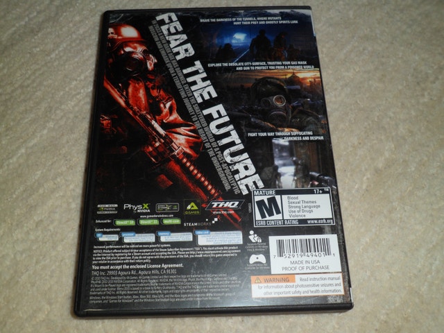 Metro 2033 PC CD Rom Game (Windows 7/Vista/XP) RARE VINTAGE - photo 4