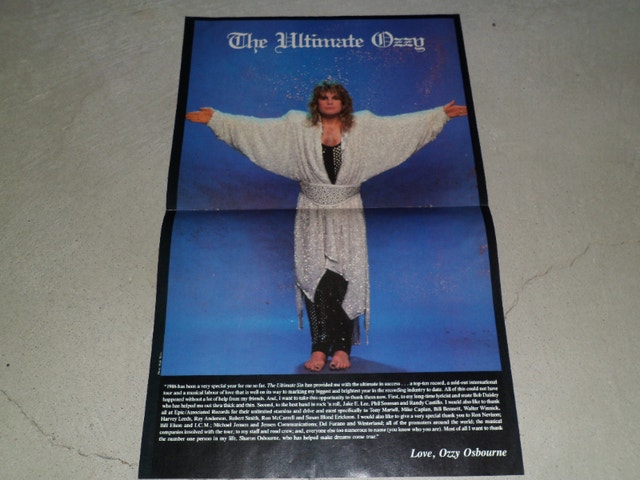 RARE!! 1986 THE ULTIMATE OZZY POSTER AD APPROX 14" X 11"