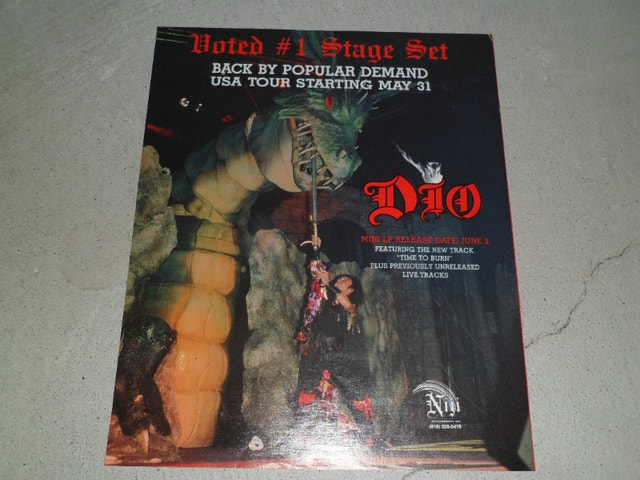RARE!! 1986 DIO 14" X 11" MAGAZINE AD
