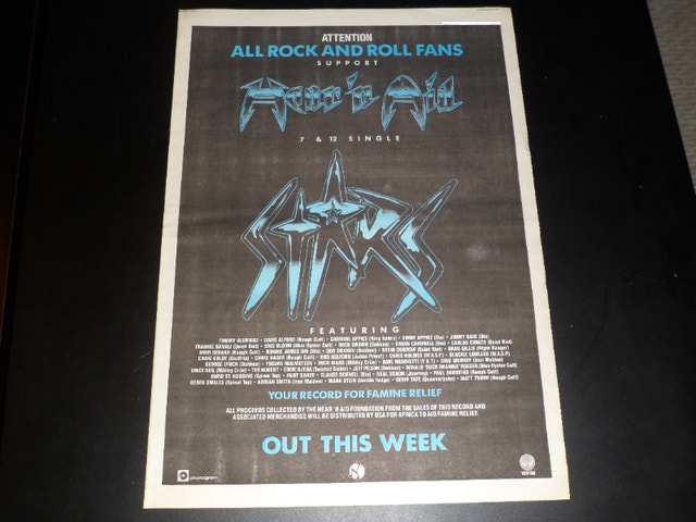 RARE!! 1986 HEAR N' AID STARS 17" X 12" MAGAZINE AD DIO