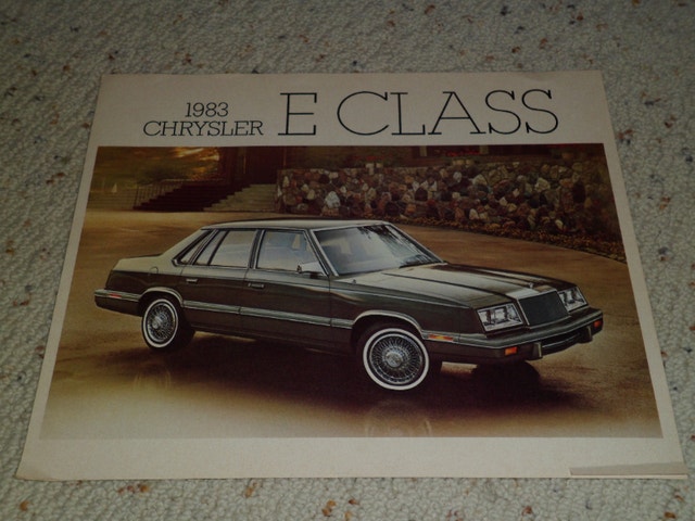 1983 Chrysler E CLASS COLOR BROCHURE