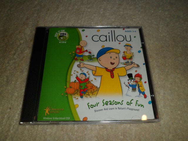 Caillou Four Seasons of Fun PC & MAC OS9 video game age 2-6