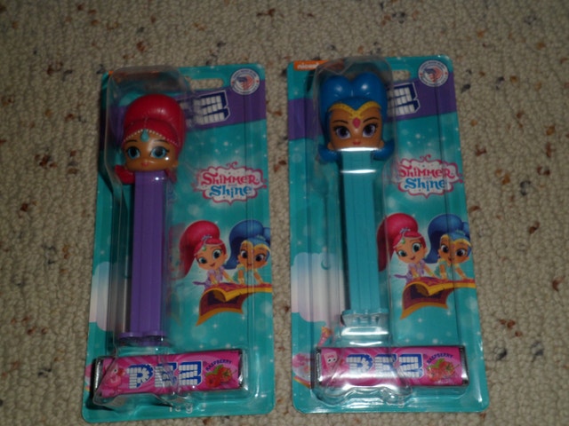 Lot of 2 Nickeloden Shimmer and Shine Pez dispenser & Candy NEW