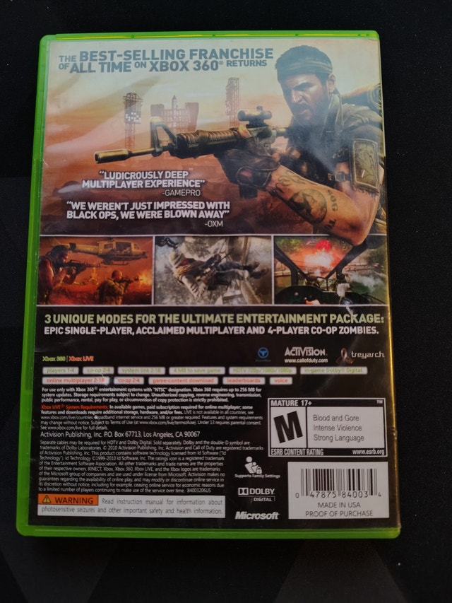 Xbox 360 Call of Duty Black OPS video game - photo 3