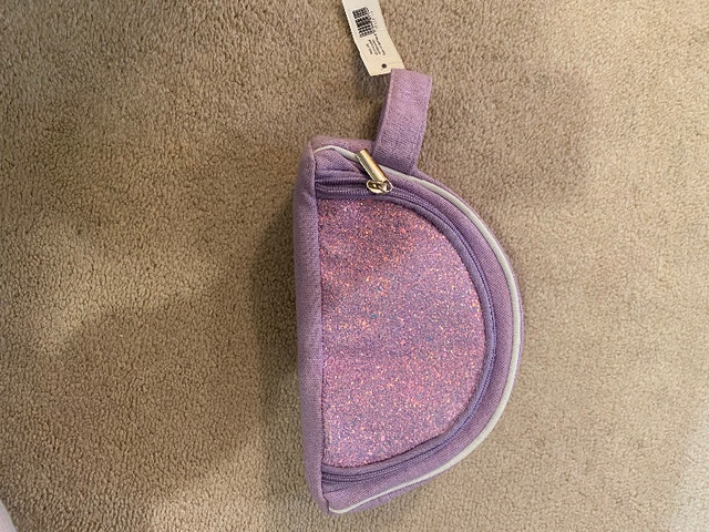 Glittery makeup bag