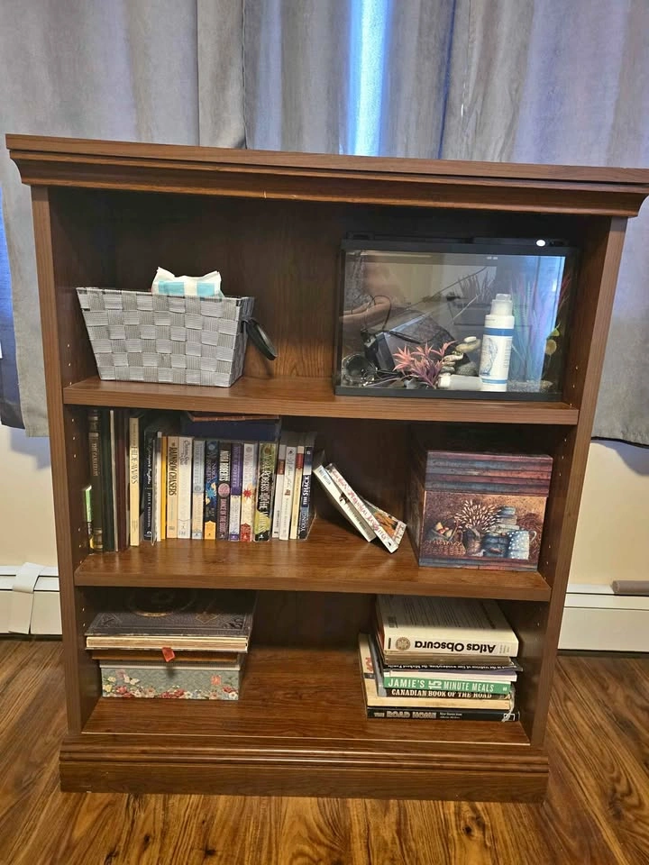 Dark Brown Wooden Bookshelf